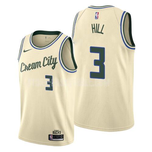 2019-20 milwaukee bucks george hill 3 cream color city edition men's replica jersey