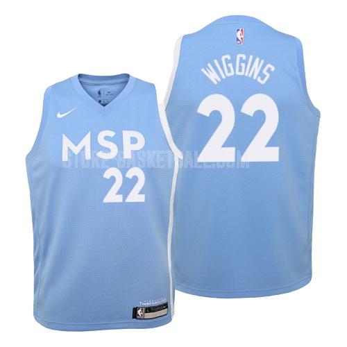 2019-20 minnesota timberwolves andrew wiggins 22 blue city edition youth replica jersey