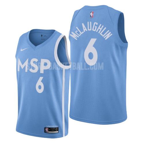 2019-20 minnesota timberwolves jordan mclaughlin 6 blue city edition men's replica jersey