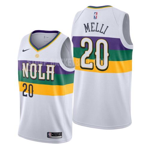 2019-20 new orleans pelicans nicolo melli 20 white city edition men's replica jersey