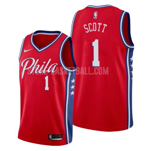 2019-20 philadelphia 76ers mike scott 1 red statement men's replica jersey