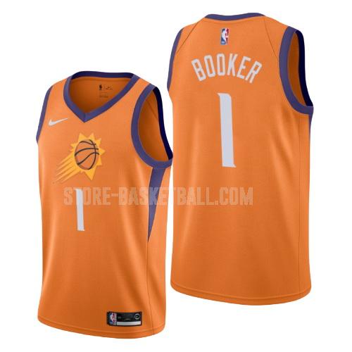 2019-20 phoenix suns devin booker 1 orange statement men's replica jersey