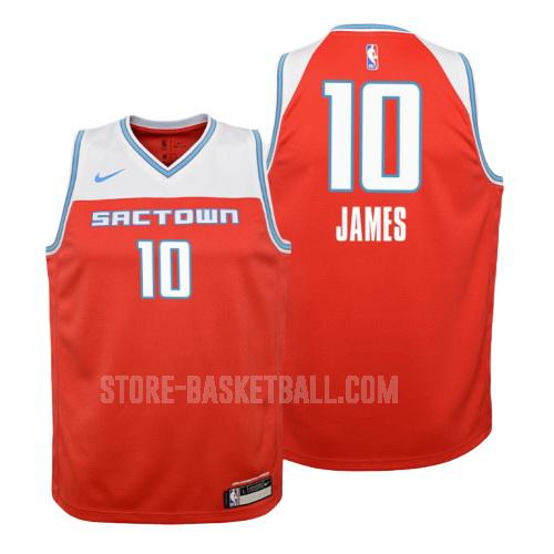 2019-20 sacramento kings justin james 10 red city edition youth replica jersey