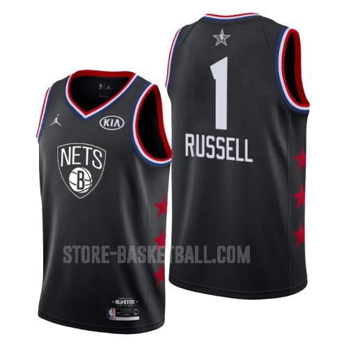 2019 brooklyn nets d'angelo russell 1 black nba all-star men's replica jersey