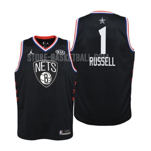 2019 brooklyn nets d'angelo russell 1 black nba all-star youth replica jersey
