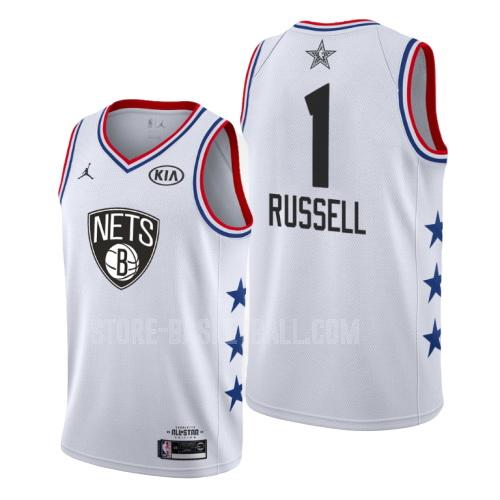2019 brooklyn nets d'angelo russell 1 white nba all-star men's replica jersey