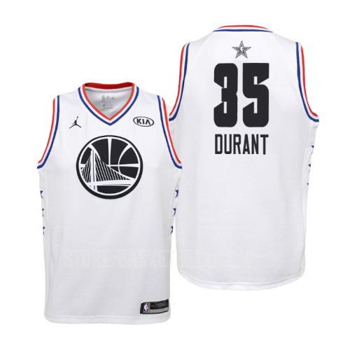 2019 golden state warriors kevin durant 35 white nba all-star youth replica jersey