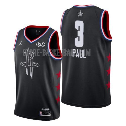 2019 houston rockets chris paul 3 black nba all-star men's replica jersey