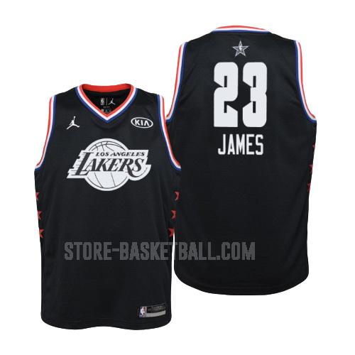 2019 los angeles lakers lebron james 23 black nba all-star youth replica jersey