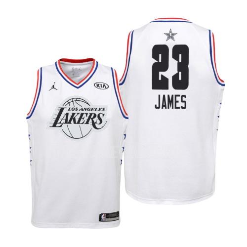2019 los angeles lakers lebron james 23 white nba all-star youth replica jersey