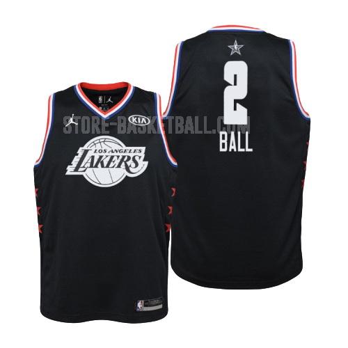 2019 los angeles lakers lonzo ball 2 black nba all-star youth replica jersey