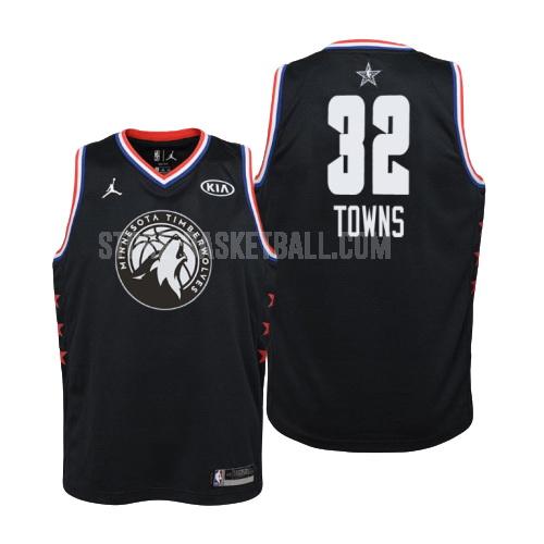 2019 minnesota timberwolves karl anthony towns 32 black nba all-star youth replica jersey