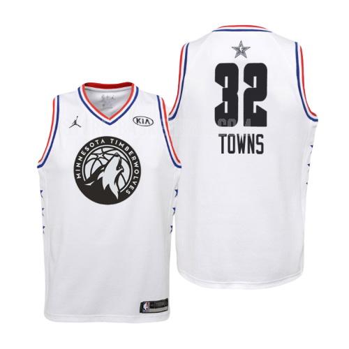 2019 minnesota timberwolves karl anthony towns 32 white nba all-star youth replica jersey