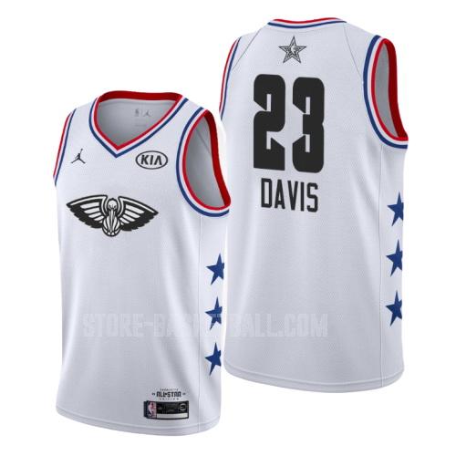 2019 new orleans pelicans anthony davis 23 white nba all-star men's replica jersey