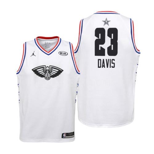 2019 new orleans pelicans anthony davis 23 white nba all-star youth replica jersey