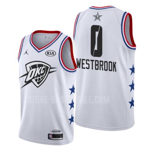 2019 oklahoma city thunder russell westbrook 0 white nba all-star men's replica jersey