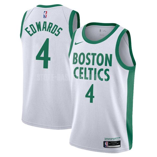 2020-21 boston celtics carsen edwards 4 white city edition men's replica jersey