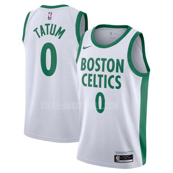 2020-21 boston celtics jayson tatum 0 white city edition men's replica jersey
