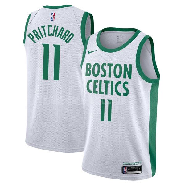 2020-21 boston celtics payton pritchard 11 white city edition men's replica jersey