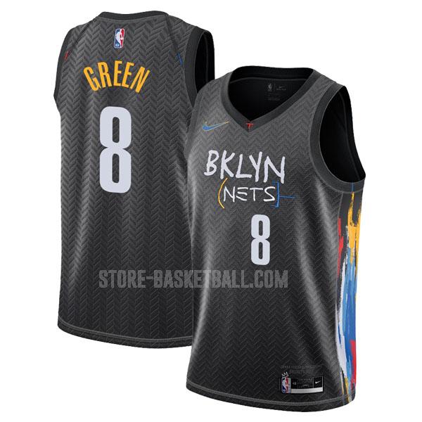 2020-21 brooklyn nets jeff green 8 black city edition men's replica jersey
