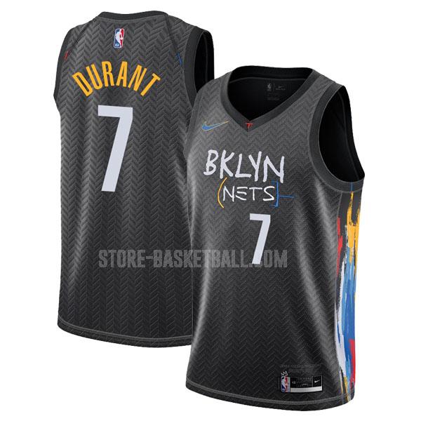 2020-21 brooklyn nets kevin durant 7 black city edition men's replica jersey
