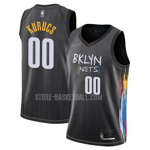 2020-21 brooklyn nets rodions kurucs 0 black city edition men's replica jersey