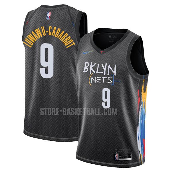 2020-21 brooklyn nets timothe luwawu-cabarrot 9 black city edition men's replica jersey