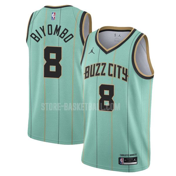 2020-21 charlotte hornets bismack biyombo 8 green city edition men's replica jersey