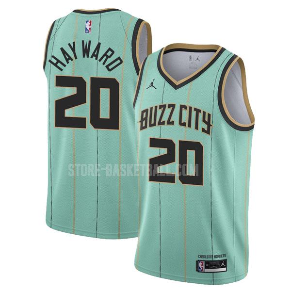 2020-21 charlotte hornets gordon hayward 20 green city edition men's replica jersey