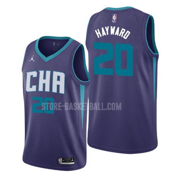 2020-21 charlotte hornets gordon hayward 20 purple statement men's replica jersey