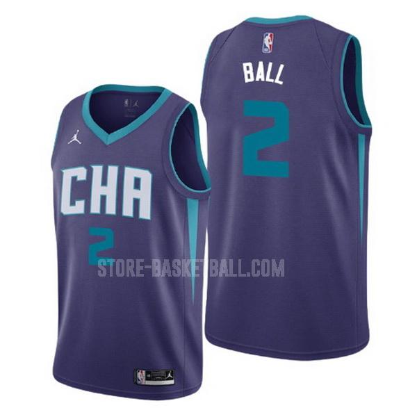 2020-21 charlotte hornets lamelo ball 2 purple statement men's replica jersey