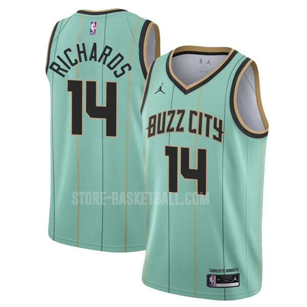 2020-21 charlotte hornets nick richards 14 green city edition men's replica jersey