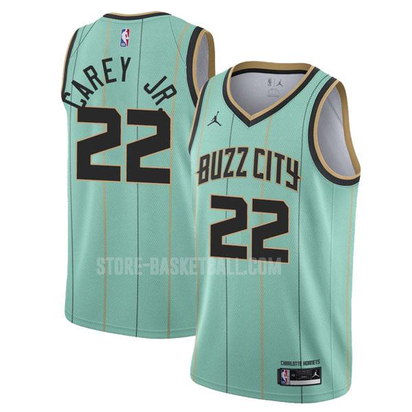 2020-21 charlotte hornets vernon carey jr 22 green city edition men's replica jersey