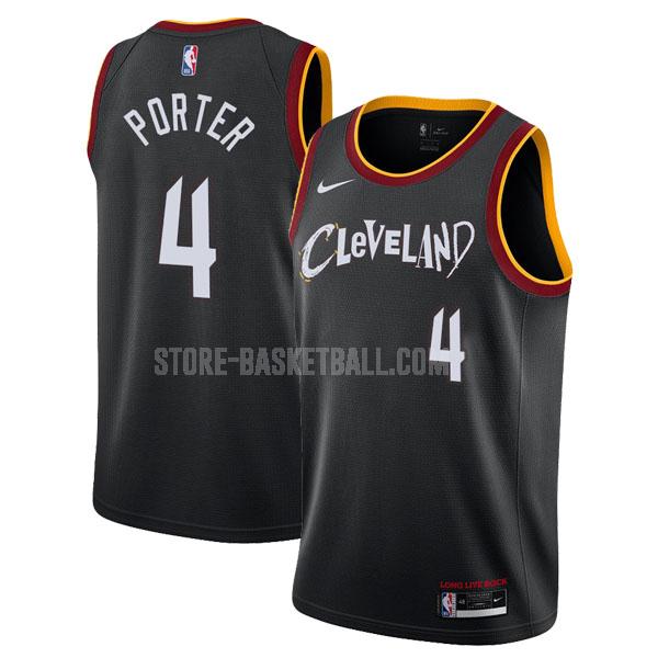 2020-21 cleveland cavaliers kevin porter 4 black city edition men's replica jersey