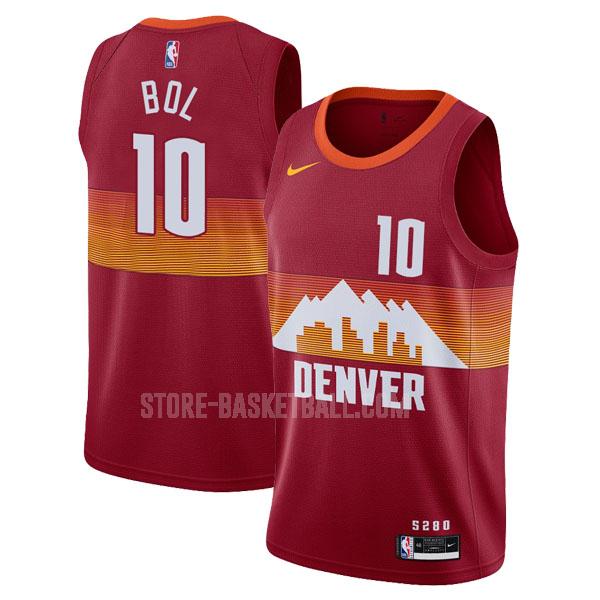 2020-21 denver nuggets bol bol 10 red city edition men's replica jersey