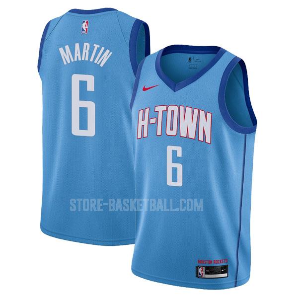 2020-21 houston rockets kenyon martin jr 6 blue city edition men's replica jersey