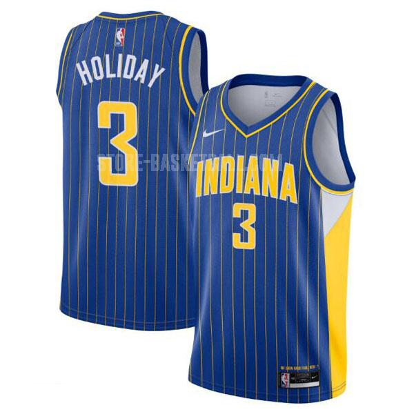 2020-21 indiana pacers aaron holiday 3 blue city edition men's replica jersey