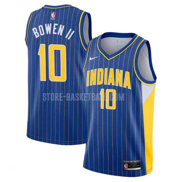 2020-21 indiana pacers brian bowen ii 10 blue city edition men's replica jersey