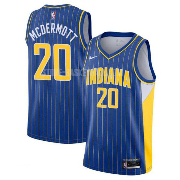 2020-21 indiana pacers doug mcdermott 20 blue city edition men's replica jersey