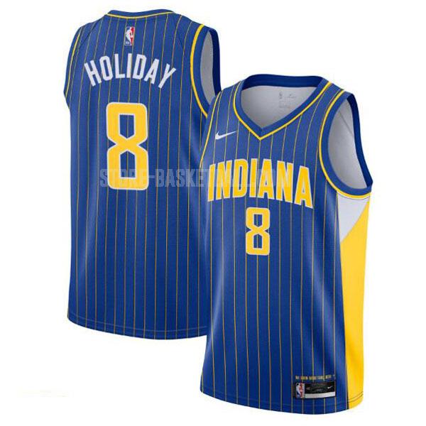 2020-21 indiana pacers justin holiday 8 blue city edition men's replica jersey
