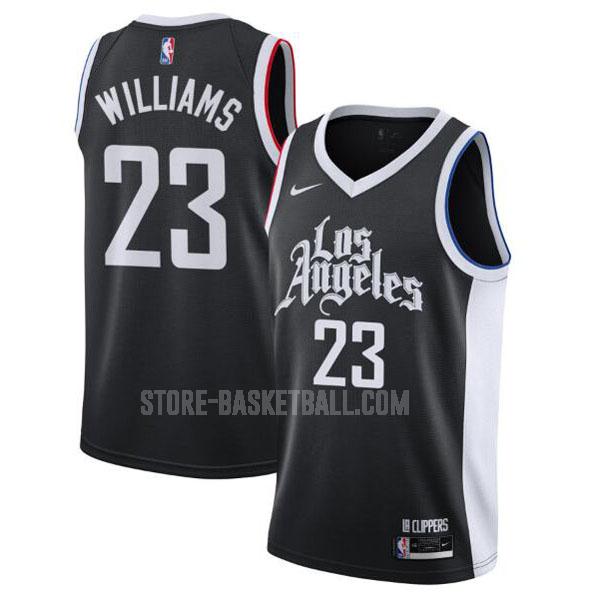 2020-21 los angeles clippers lou willianms 23 black city edition men's replica jersey