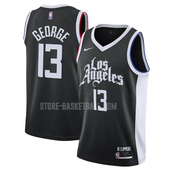 2020-21 los angeles clippers paul george 13 black city edition men's replica jersey