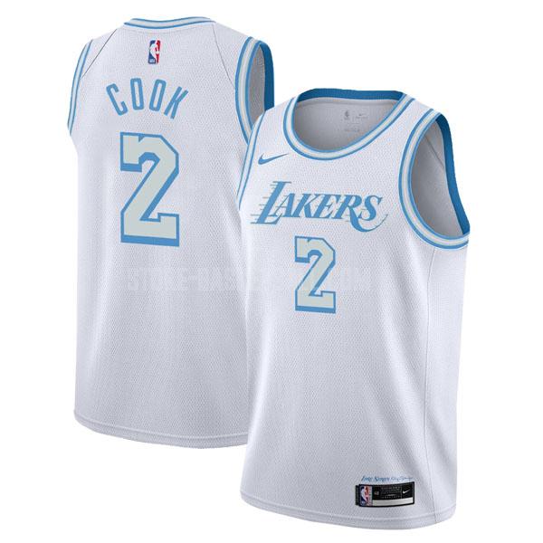 2020-21 los angeles lakers quinn cook 2 white city edition men's replica jersey