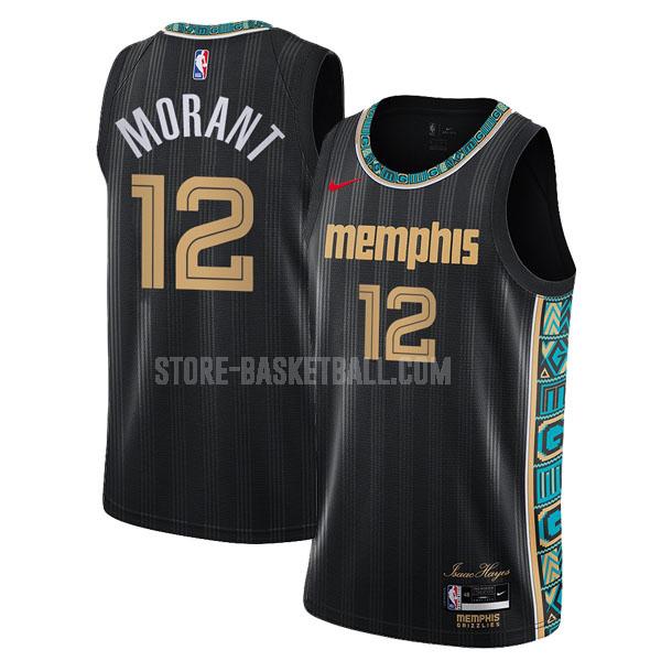 2020-21 memphis grizzlies ja morant 12 black city edition men's replica jersey