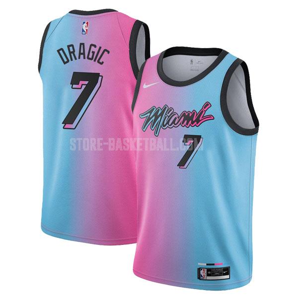 2020-21 miami heat goran dragic 7 blue pink city edition men's replica jersey