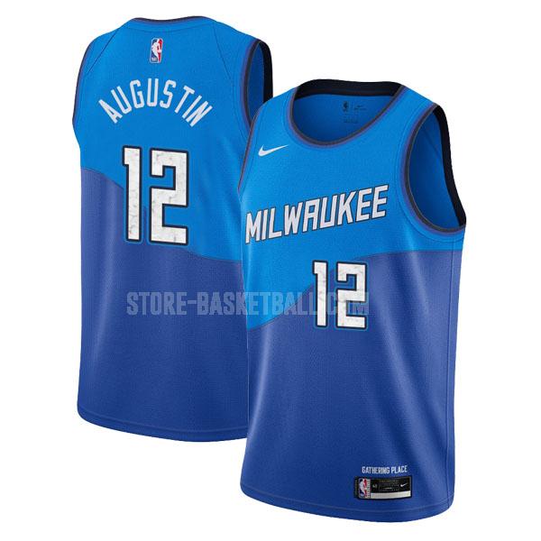 2020-21 milwaukee bucks d.j. augustin 12 blue city edition men's replica jersey