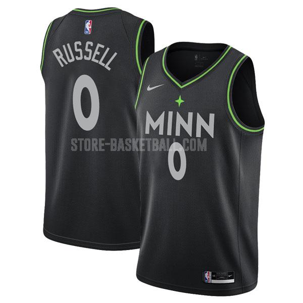 2020-21 minnesota timberwolves d'angelo russell 0 black city edition men's replica jersey