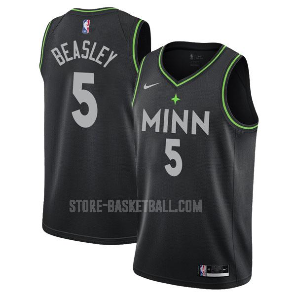 2020-21 minnesota timberwolves malik beasley 5 black city edition men's replica jersey