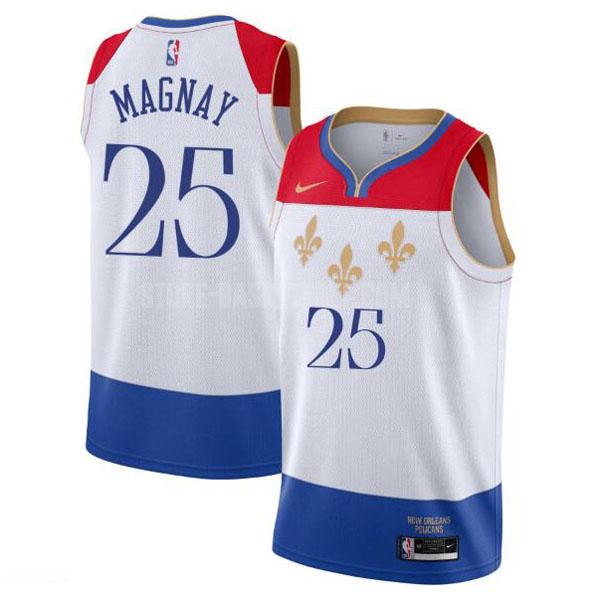 2020-21 new orleans pelicans will magnay 25 white city edition men's replica jersey
