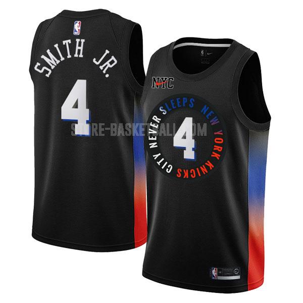 2020-21 new york knicks dennis smith jr 4 black city edition men's replica jersey